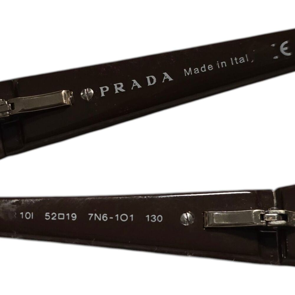 Prada VPR 13N Burgundy Rectangular Designer Glasses 52-19 Frames - Picture 4 of 5